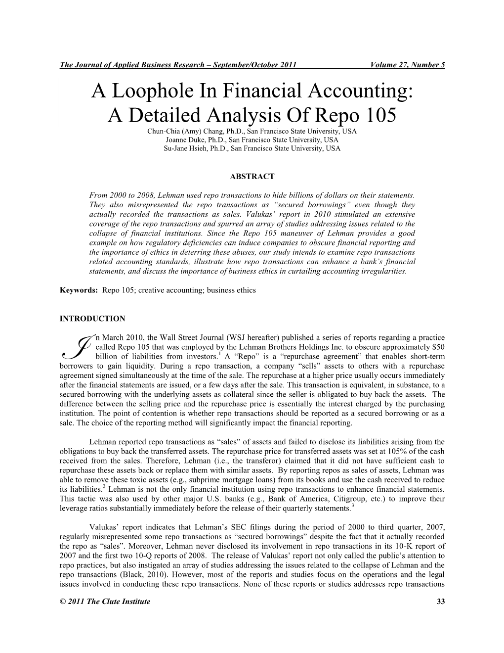 A Loophole in Financial Accounting: a Detailed Analysis of Repo