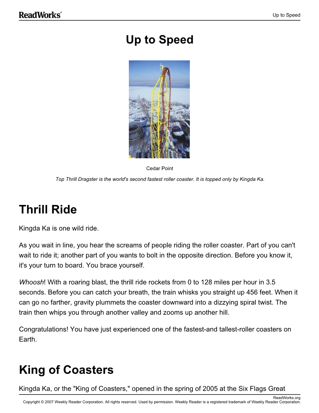 Thrill Ride King of Coasters