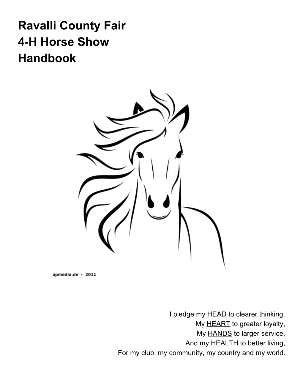 Ravalli County Fair 4-H Horse Show Handbook