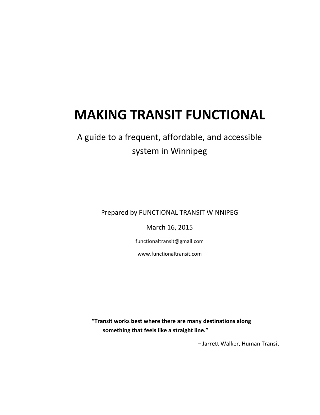 Making Transit Functional