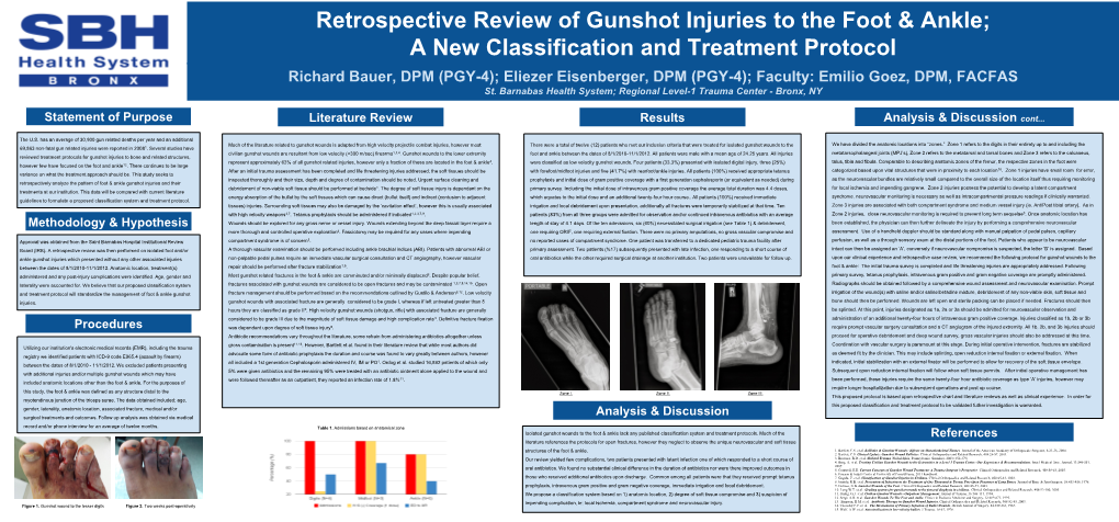 Retrospective Review of Gunshot Injuries to the Foot & Ankle