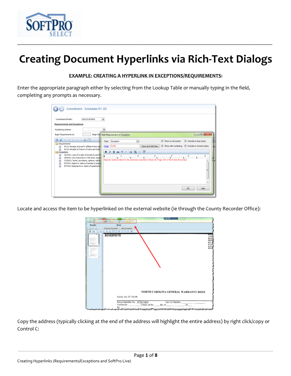 Creating Document Hyperlinks Via Rich-Text Dialogs