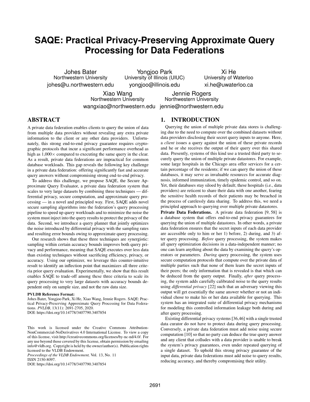 SAQE: Practical Privacy-Preserving Approximate Query Processing for Data Federations