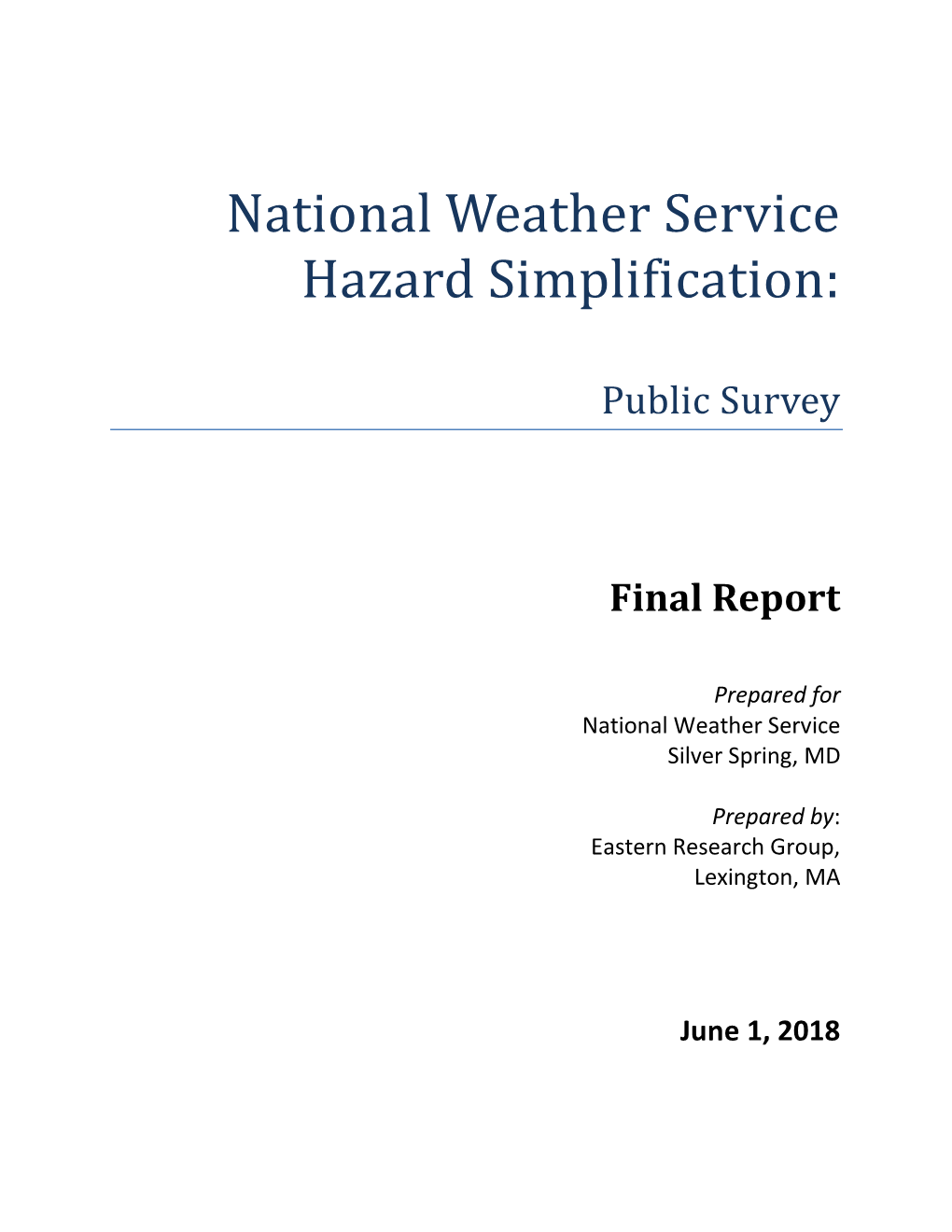 National Weather Service Hazard Simplification