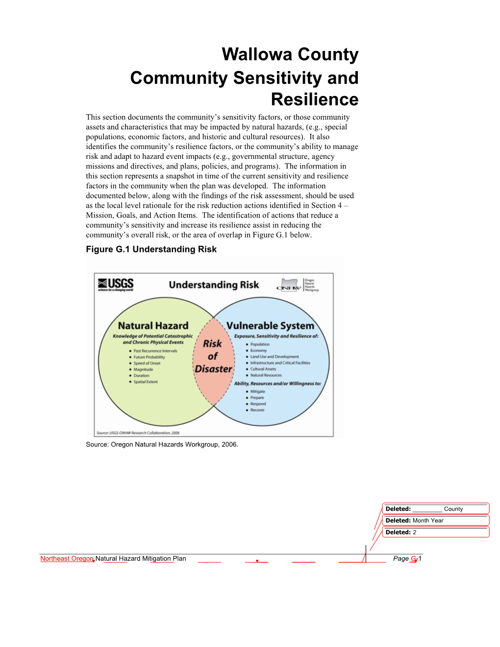 Wallowa County Community Sensitivity and Resilience