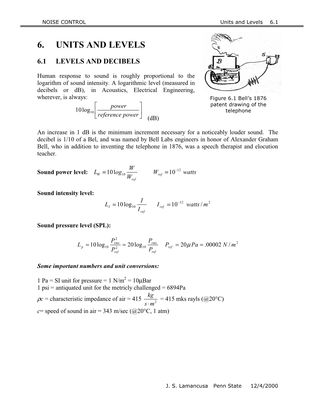 6. Units and Levels