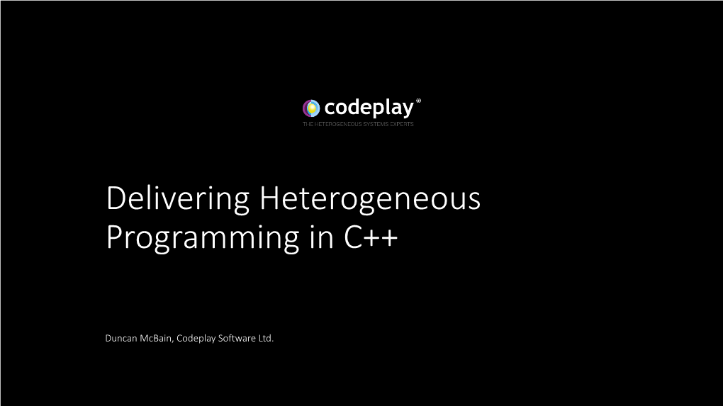 Delivering Heterogeneous Programming in C++