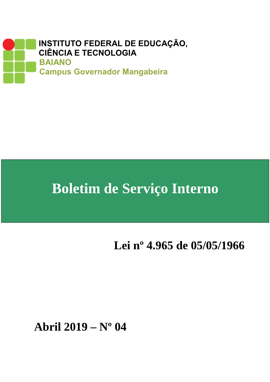 04.2019 Boletim De Serviços Campus