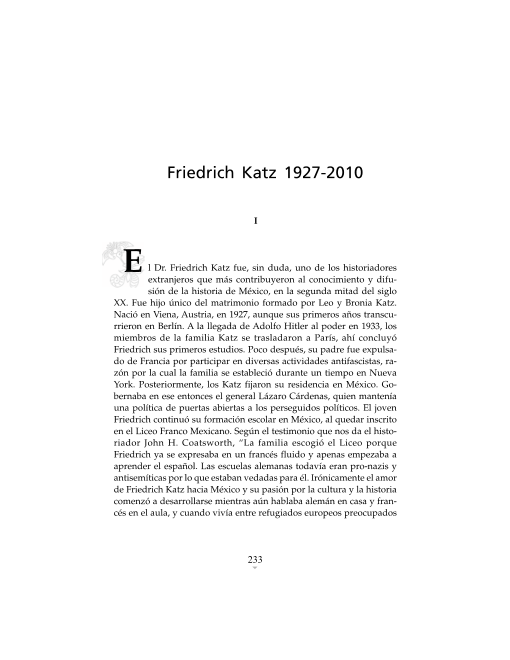 Friedrich Katz 1927-2010