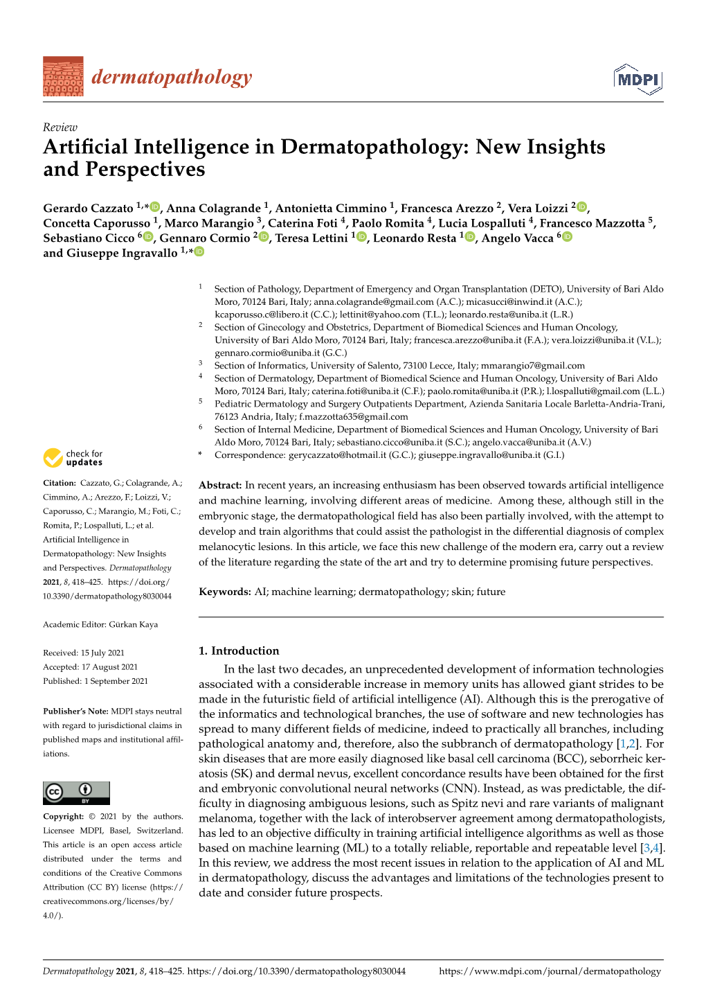 Artificial Intelligence in Dermatopathology