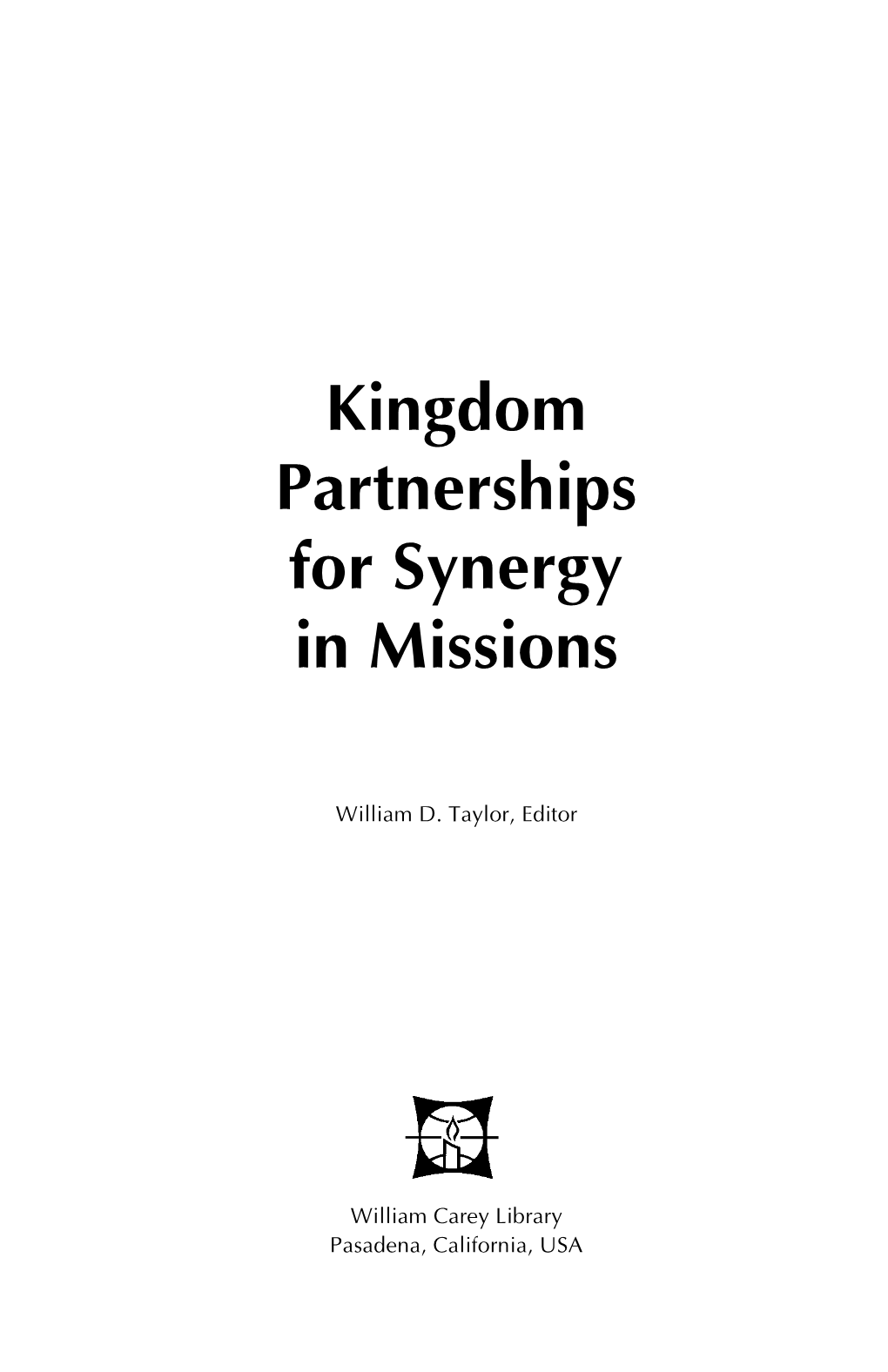 Kingdom Partnerships for Synergy in Missions