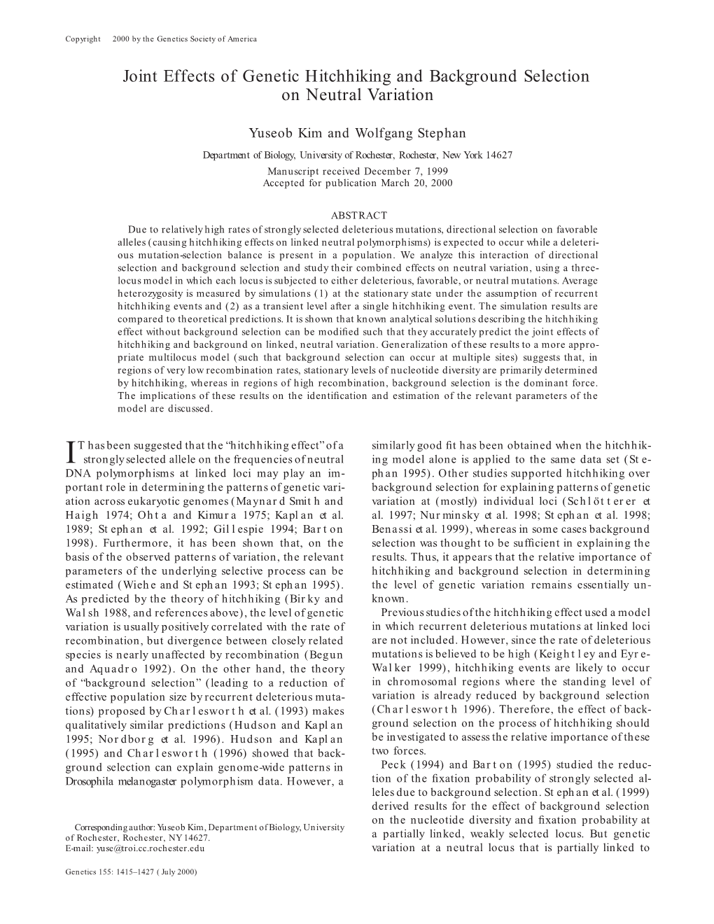 Joint Effects of Genetic Hitchhiking and Background Selection on Neutral Variation