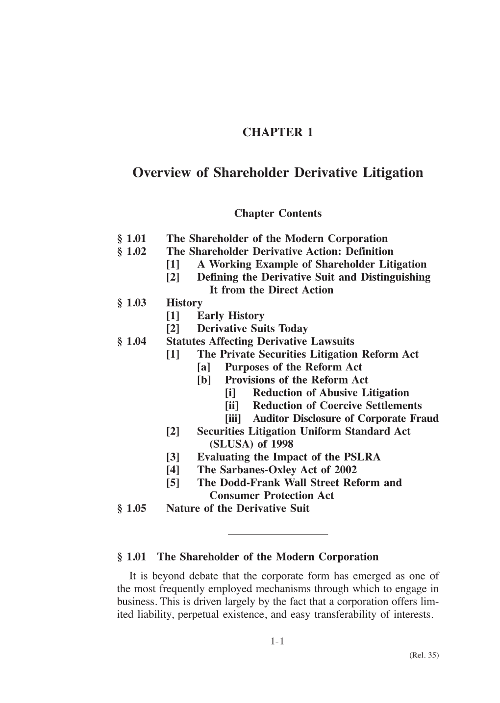 Overview of Shareholder Derivative Litigation