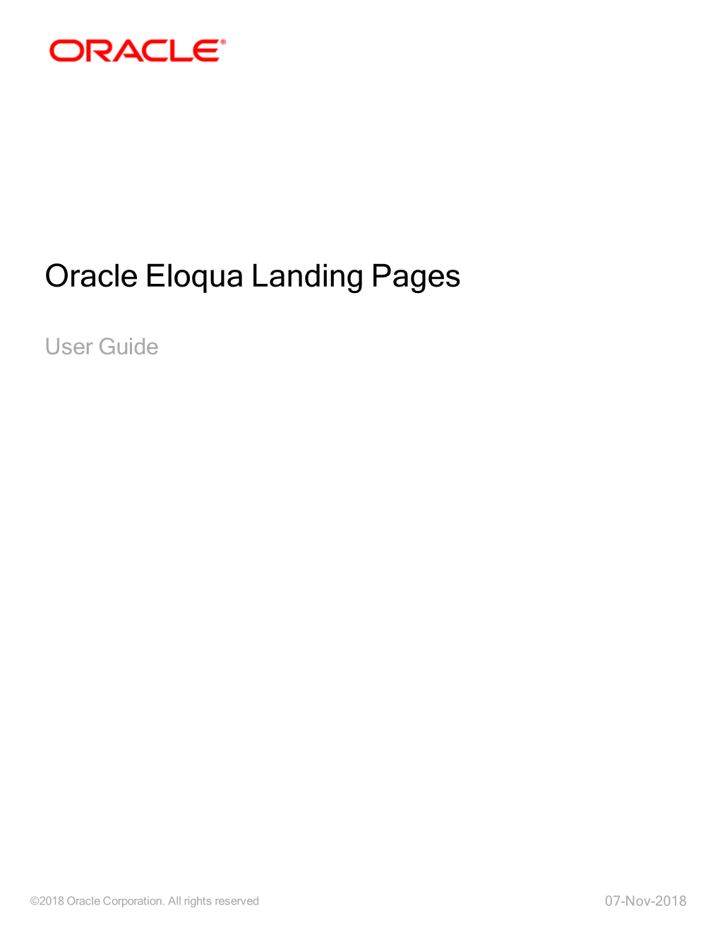 Oracle Eloqua Landing Pages User Guide