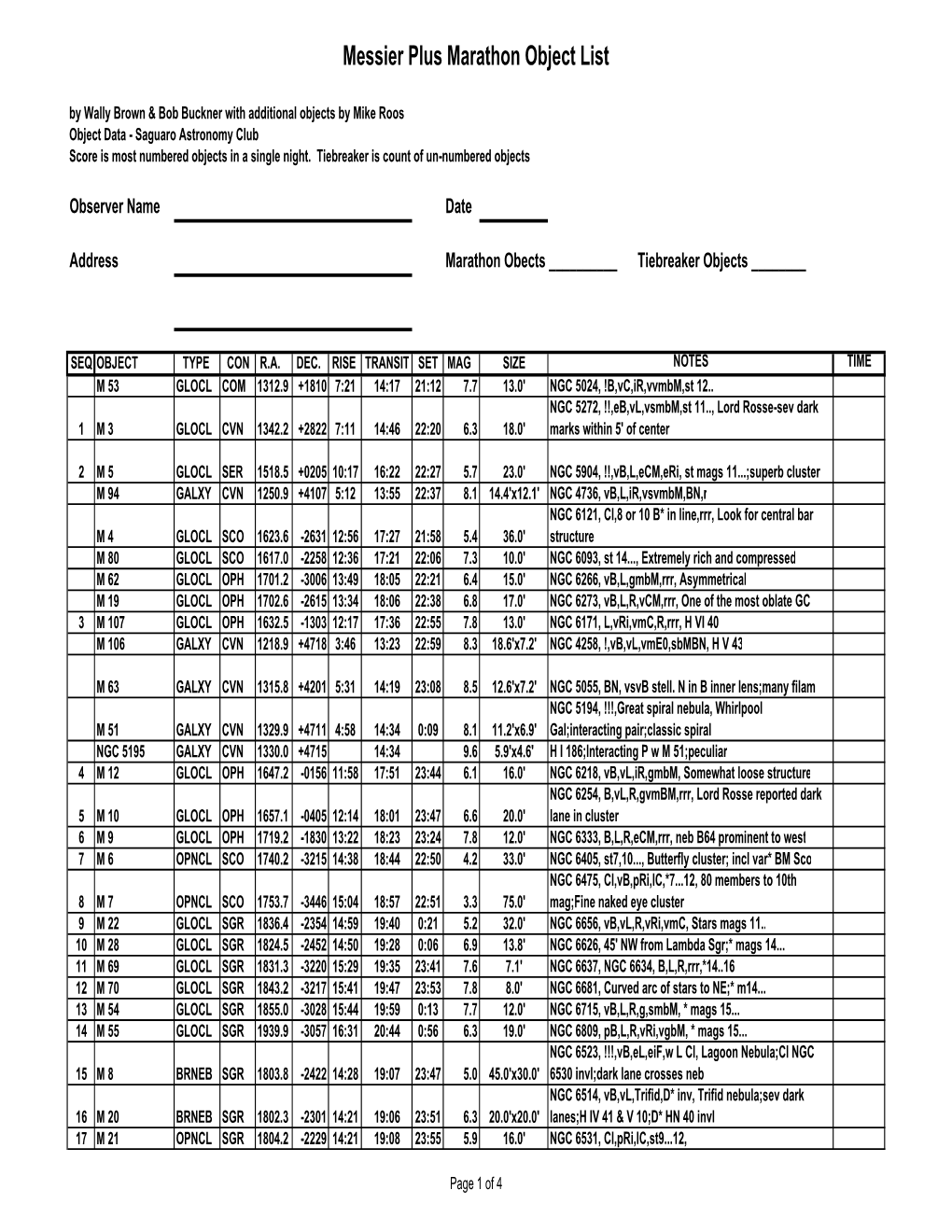 Messier Plus Marathon Text