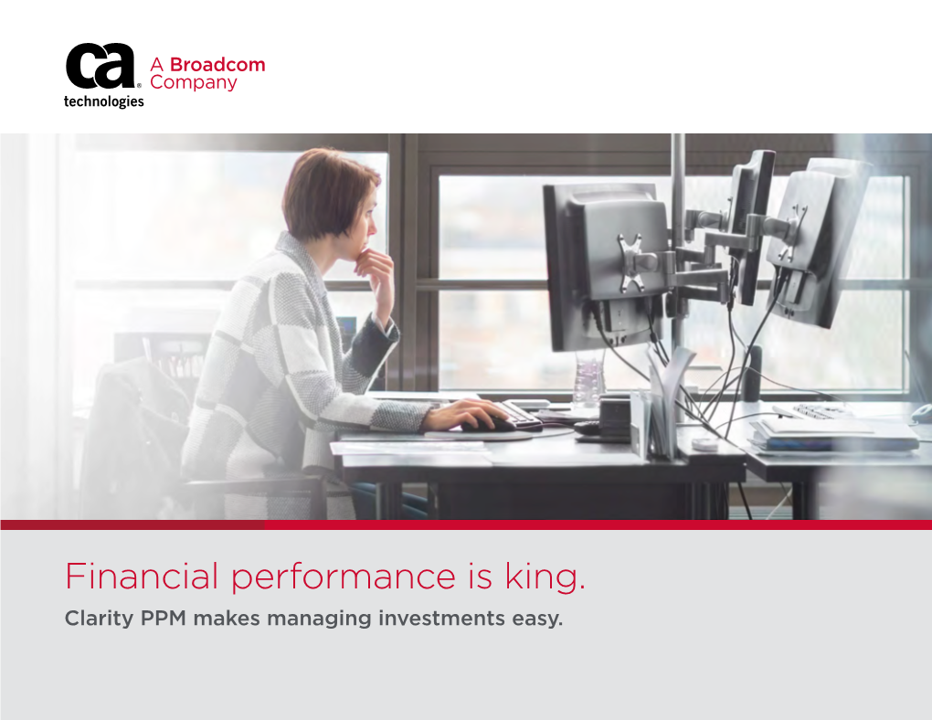 Financial Performance Is King. Clarity PPM Makes Managing Investments Easy