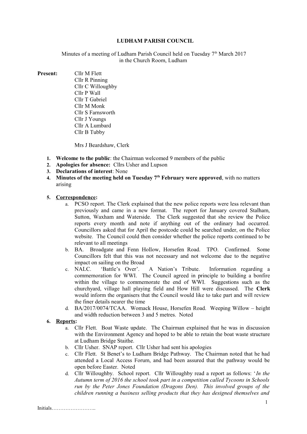 Ludham Parish Council