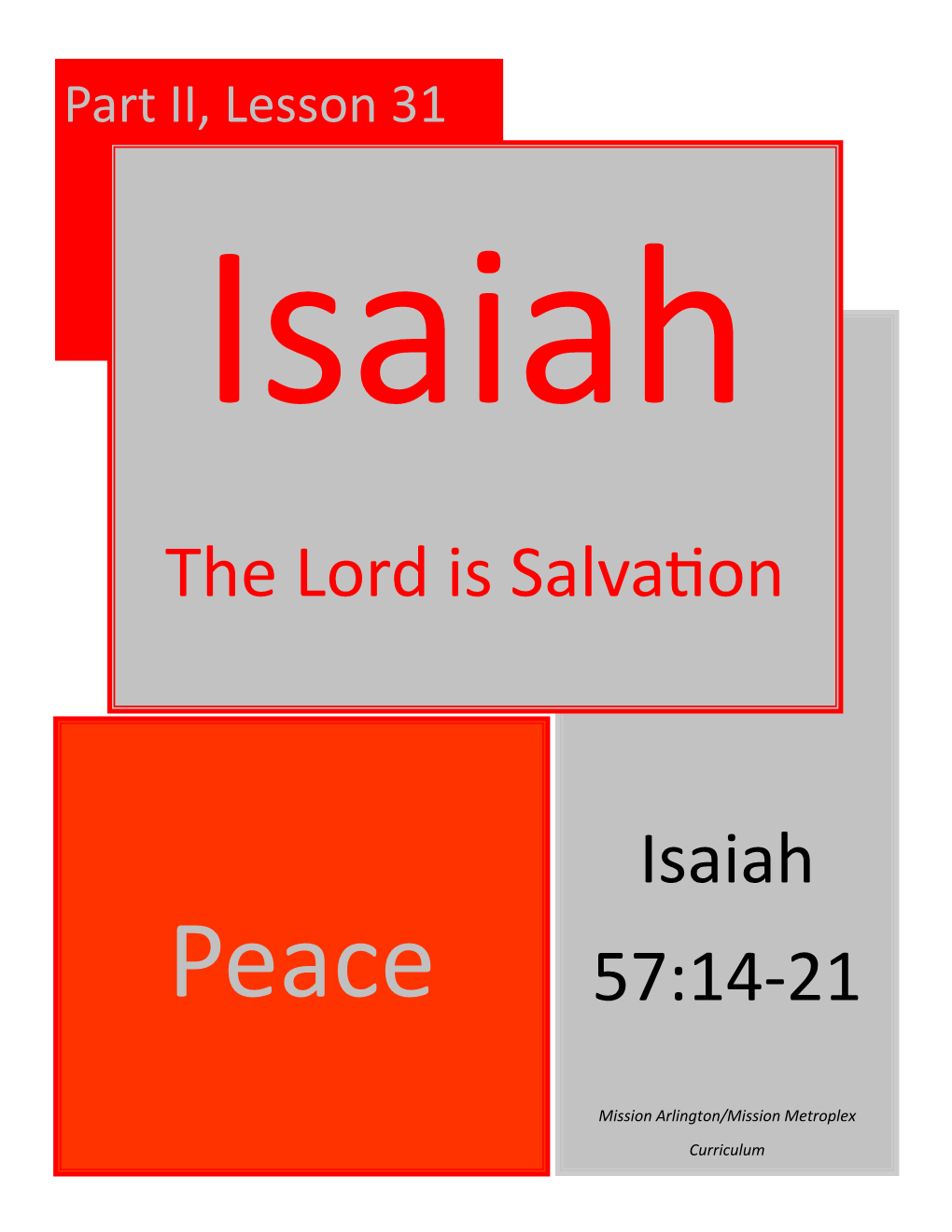 Isaiah 57:14-21 the Lord Is Salvation