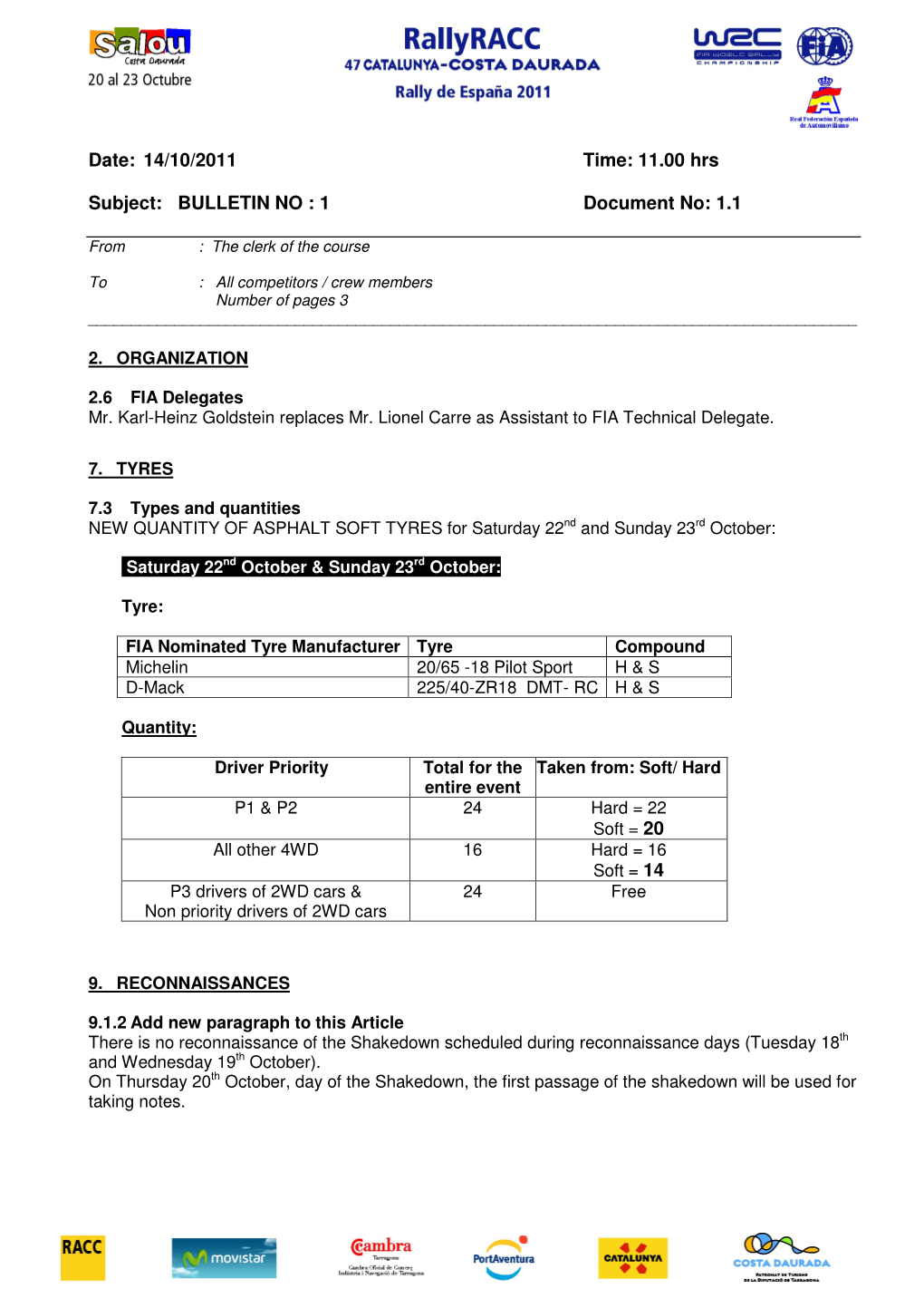 14/10/2011 Time: 11.00 Hrs Subject