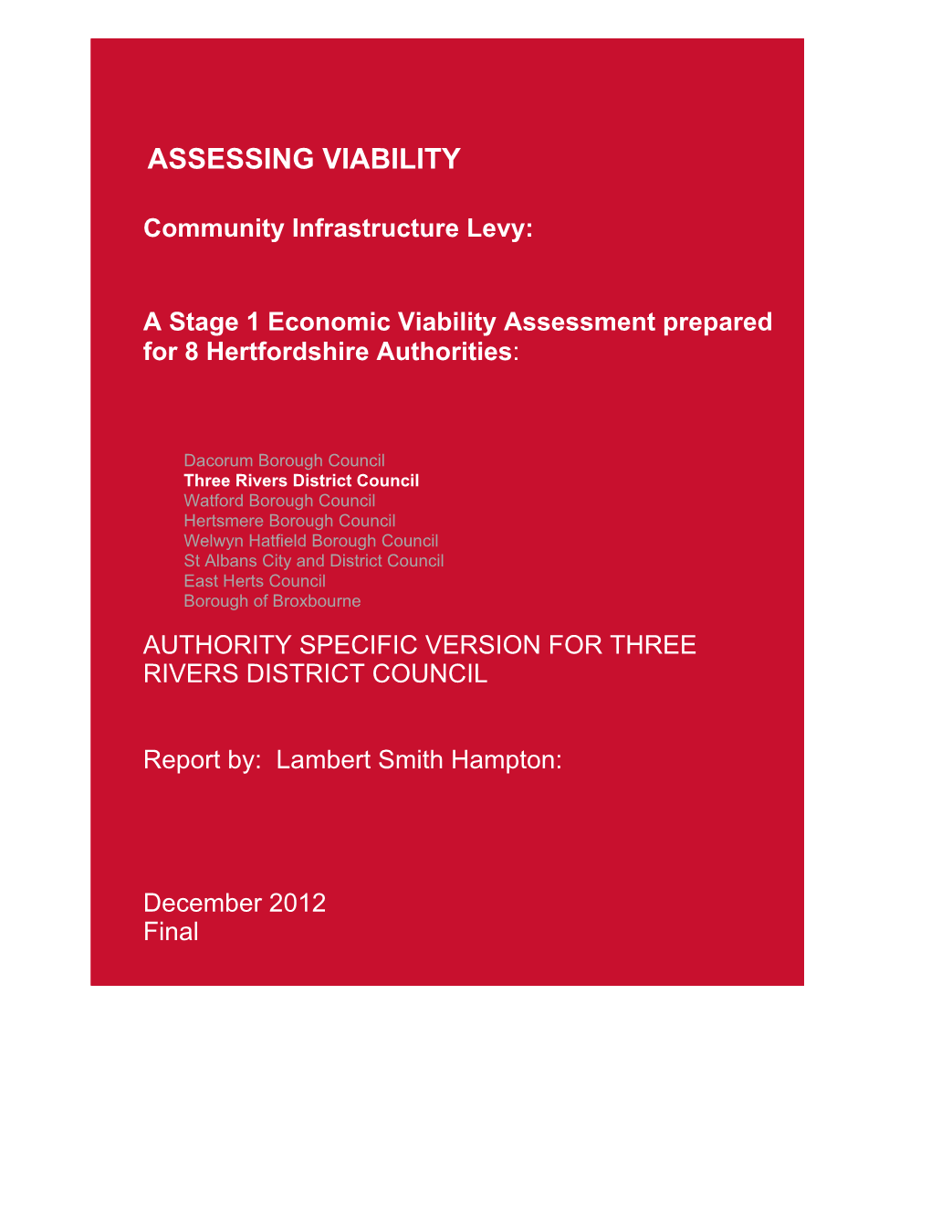 Viability Assessment Stage 1