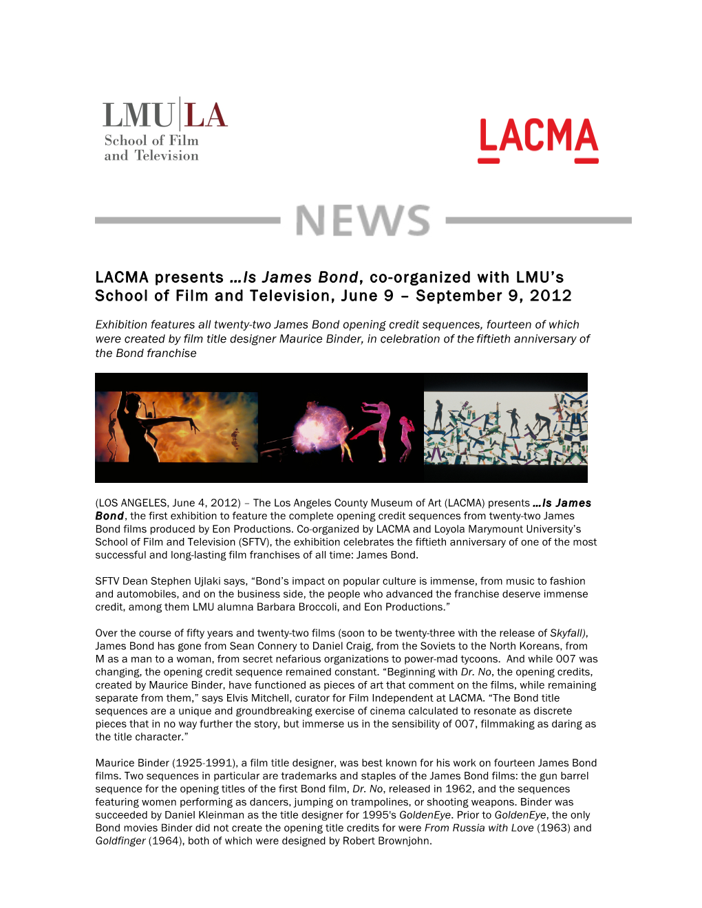 LACMA Presents …Is James Bond, Co-Organized with LMU's School Of