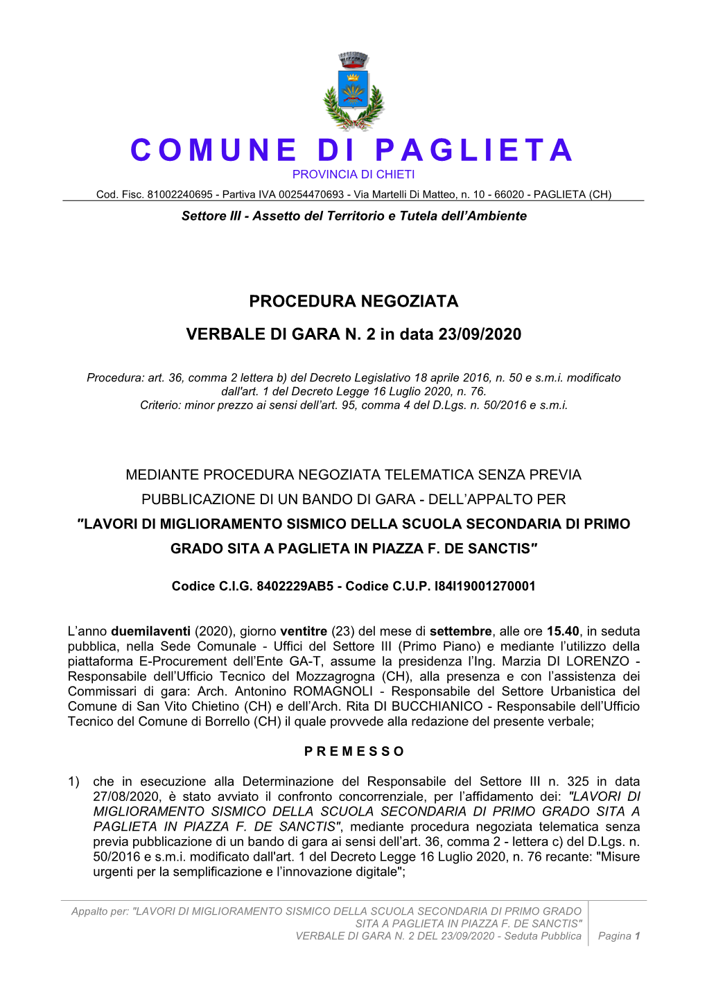 Comune Di Paglieta