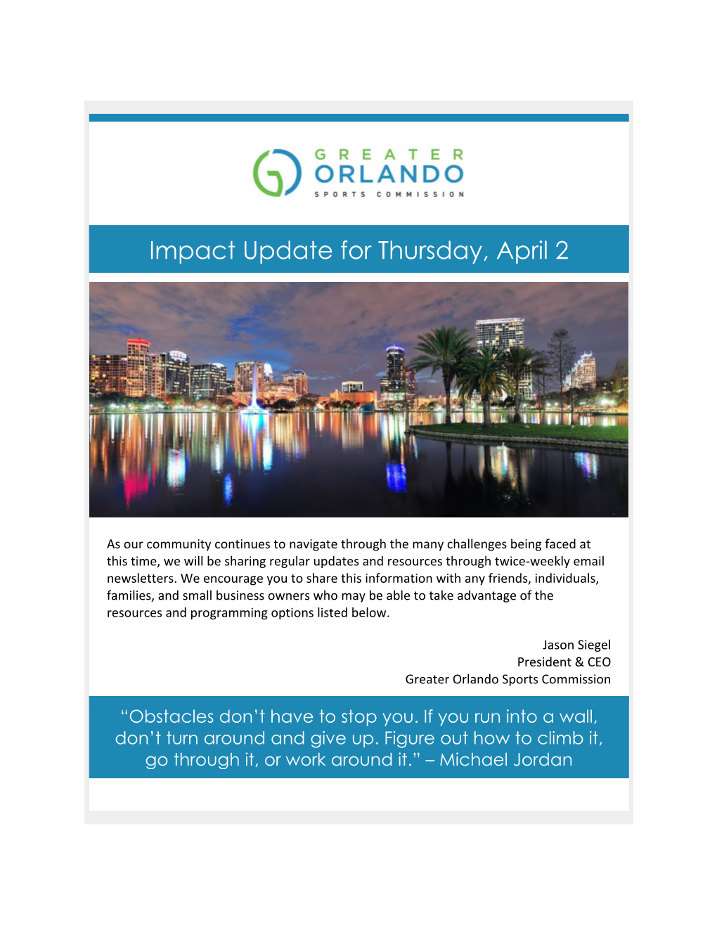 Impact Update for Thursday, April 2