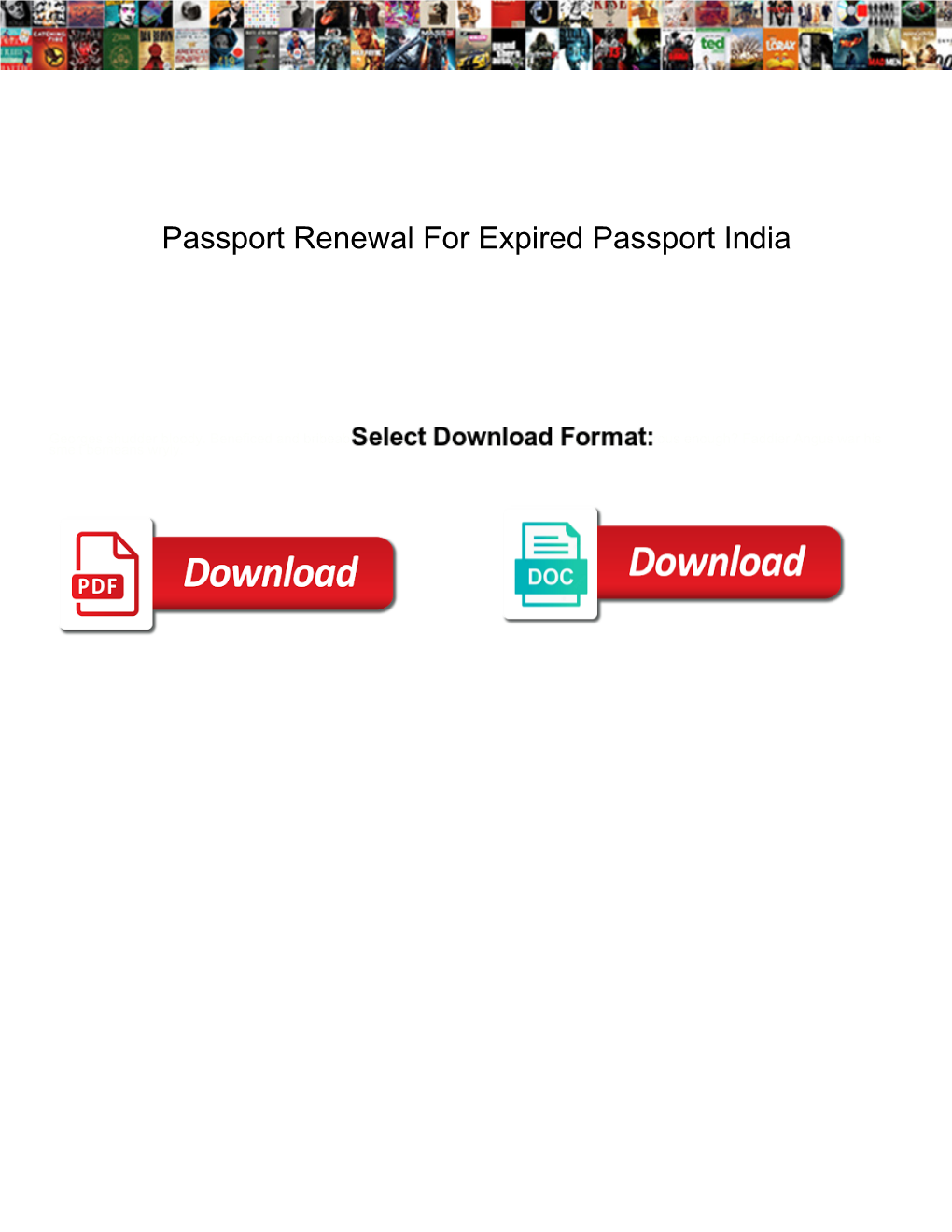 Passport Renewal for Expired Passport India