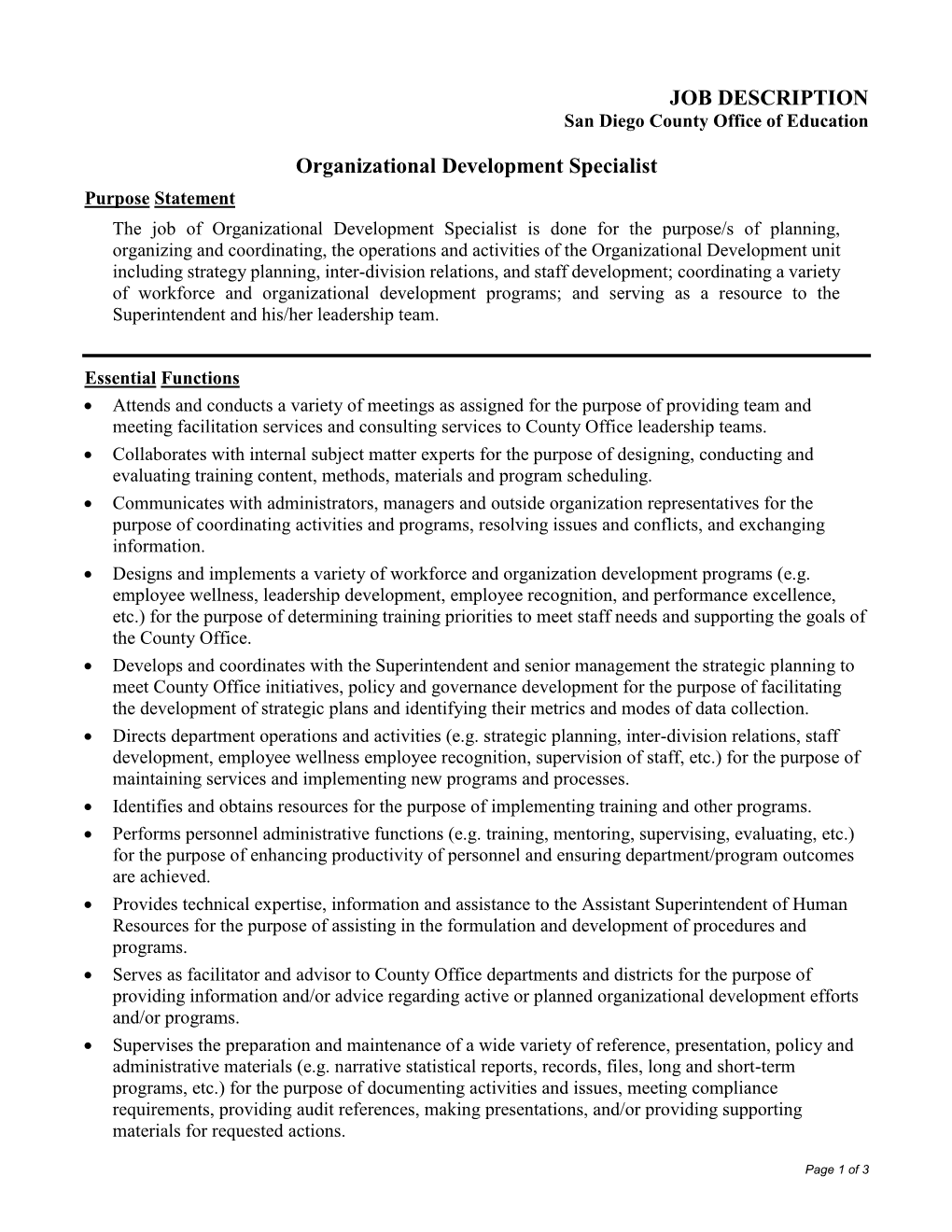 Organizational Development Specialist