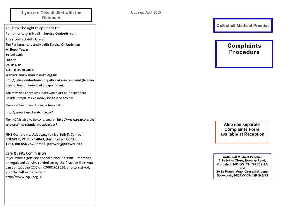 Complaints Procedure