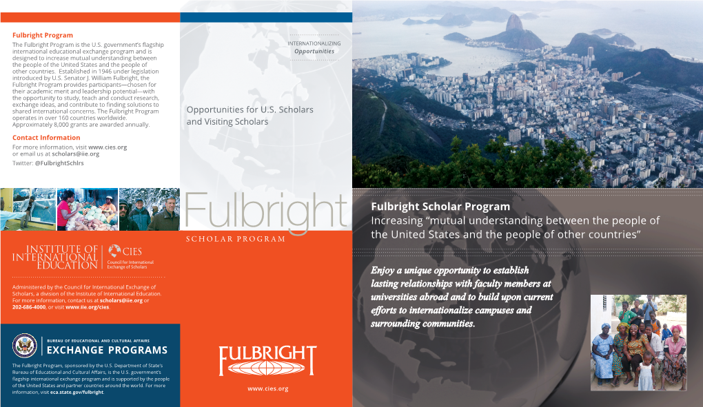 Fulbright Scholar Program Increasing “Mutual Understanding Between The