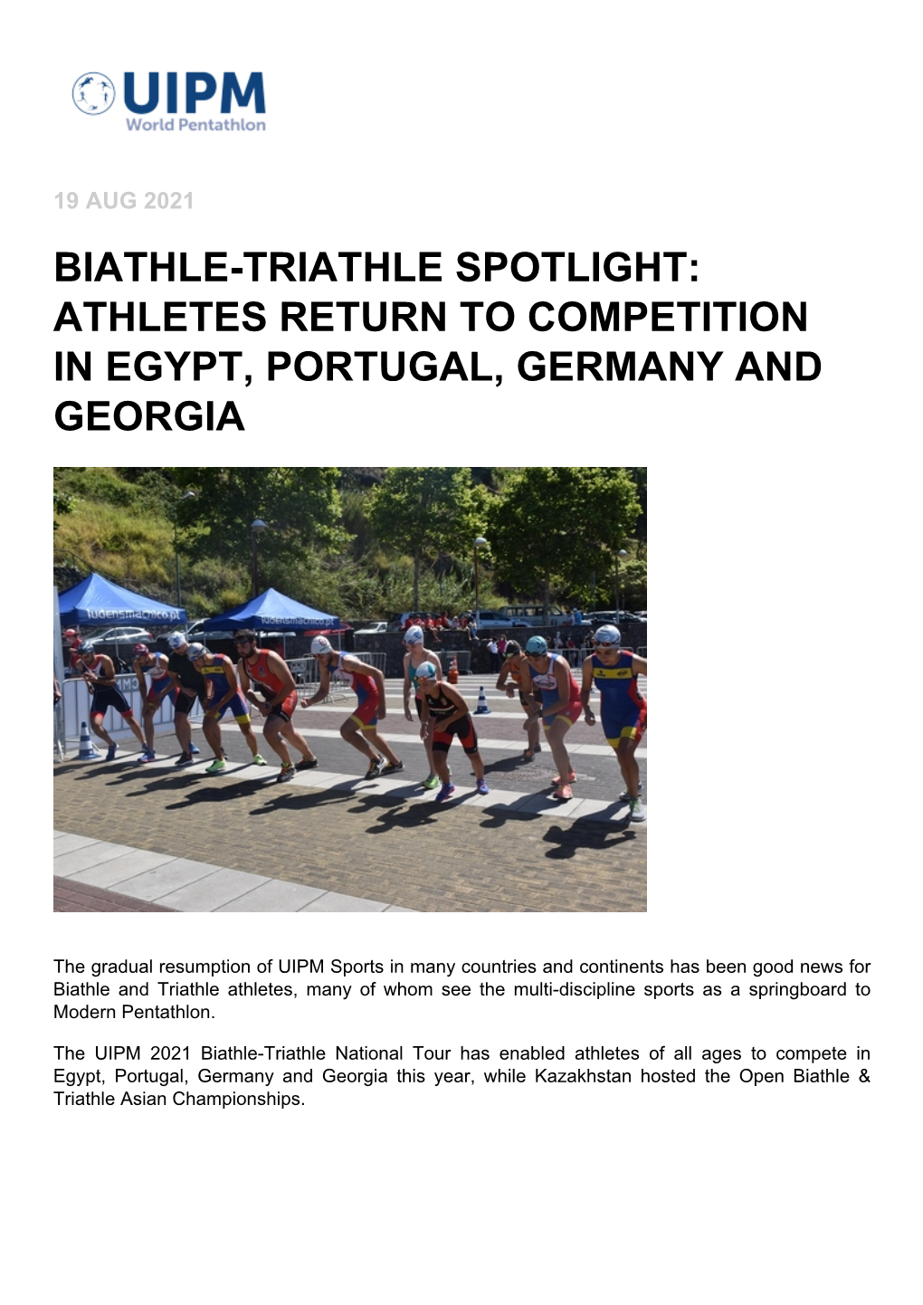 Biathle-Triathle Spotlight: Athletes Return to Competition in Egypt, Portugal, Germany and Georgia