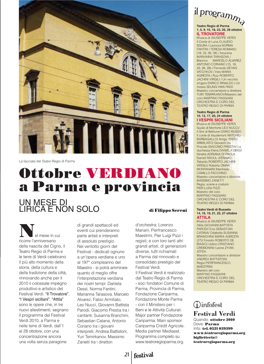 Ottobre Verdiano a Parma E Provincia