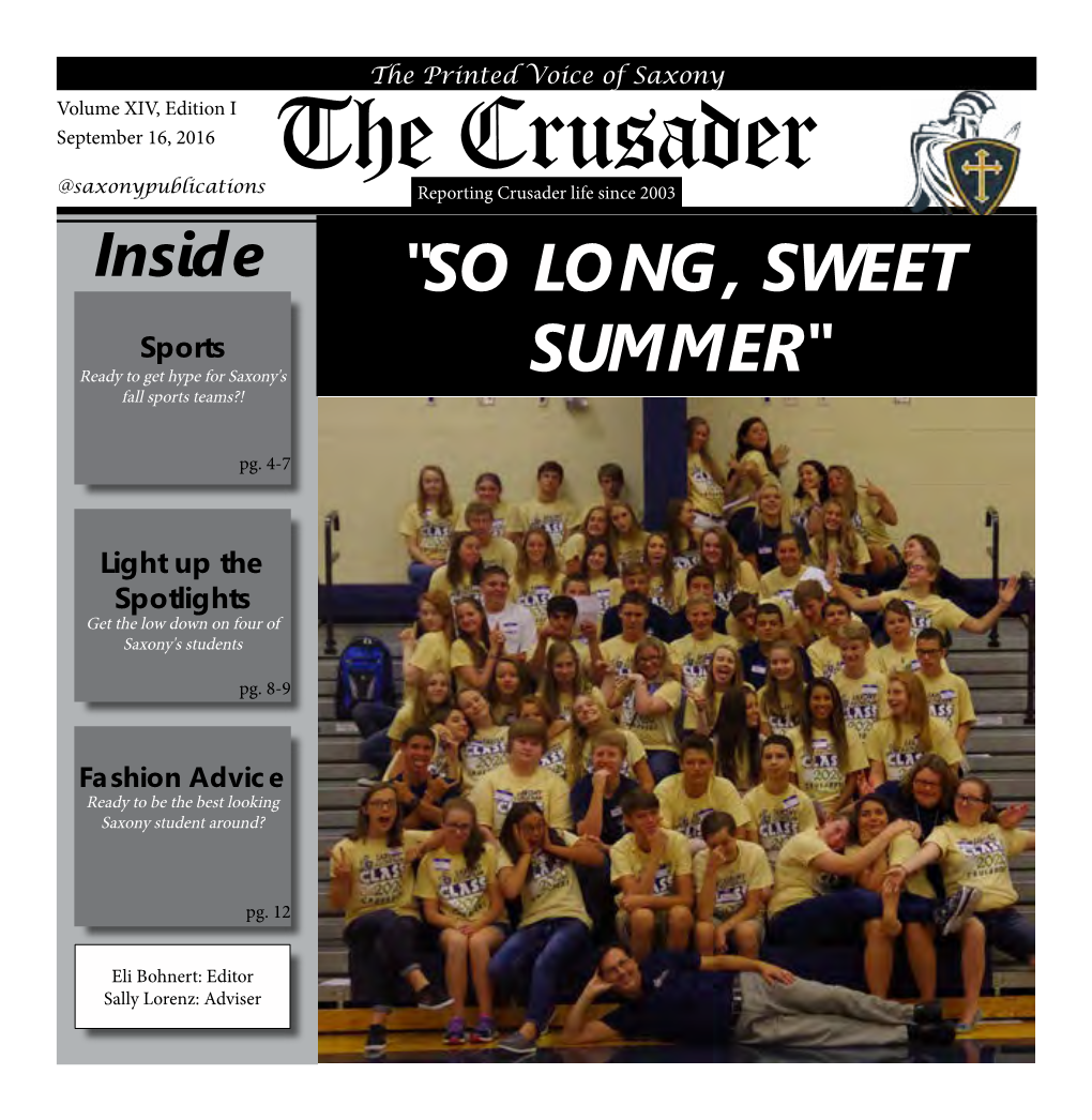 The Crusader @Saxonypublications Reporting Crusader Life Since 2003 Inside 