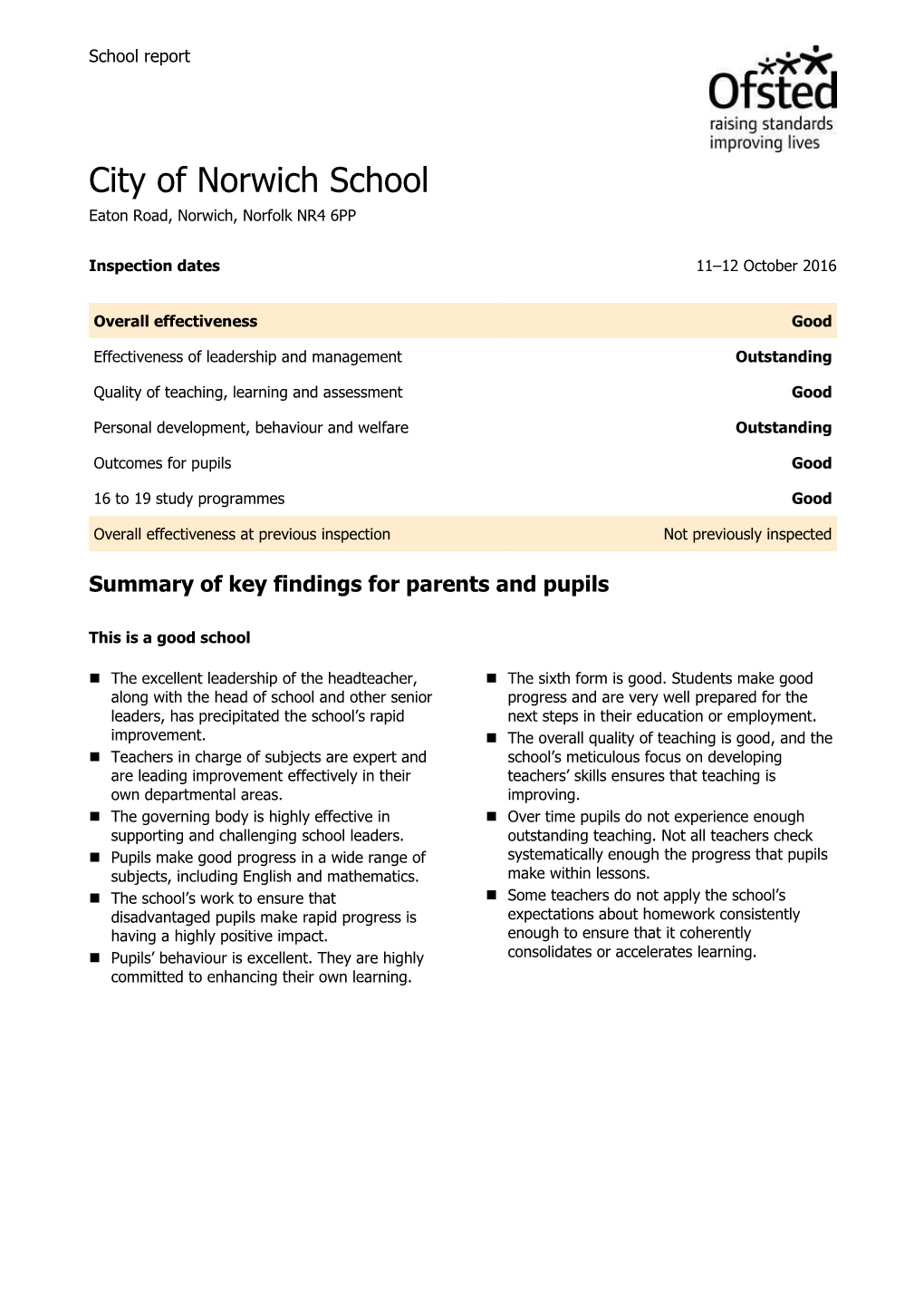 City of Norwich School Eaton Road, Norwich, Norfolk NR4 6PP
