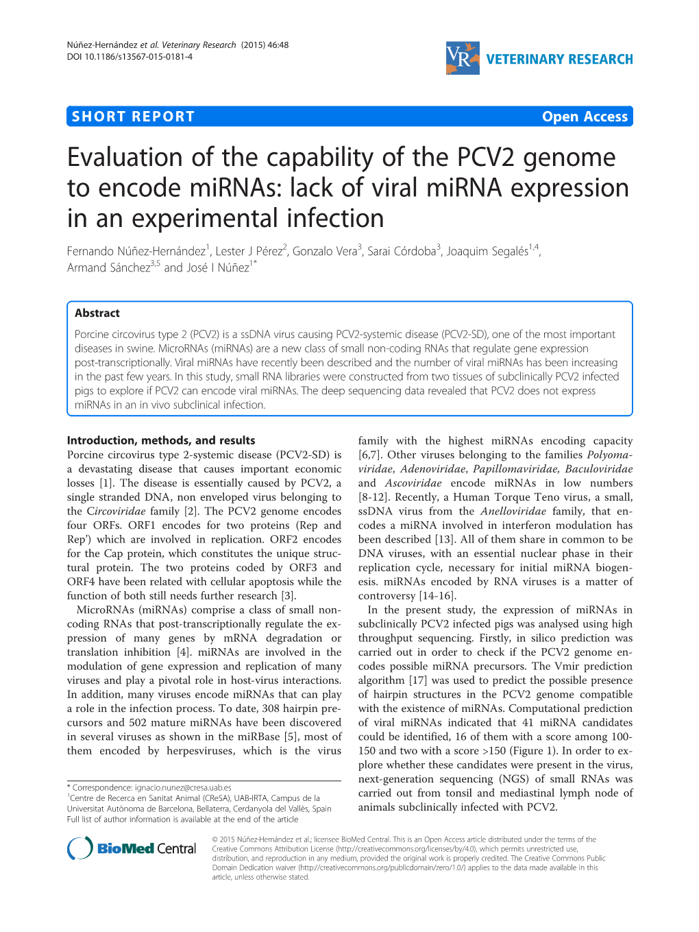 Lack of Viral Mirna Expression in an Experimental Infection