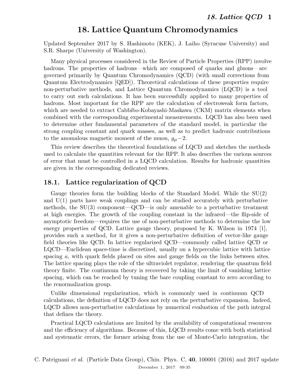 18. Lattice Quantum Chromodynamics