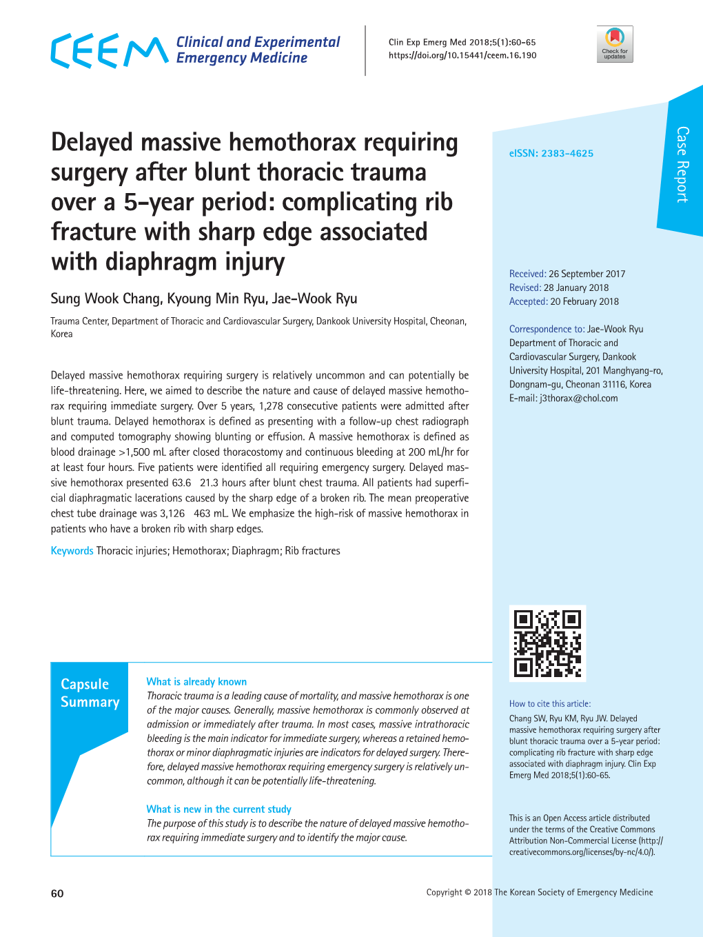 Delayed Massive Hemothorax Requiring