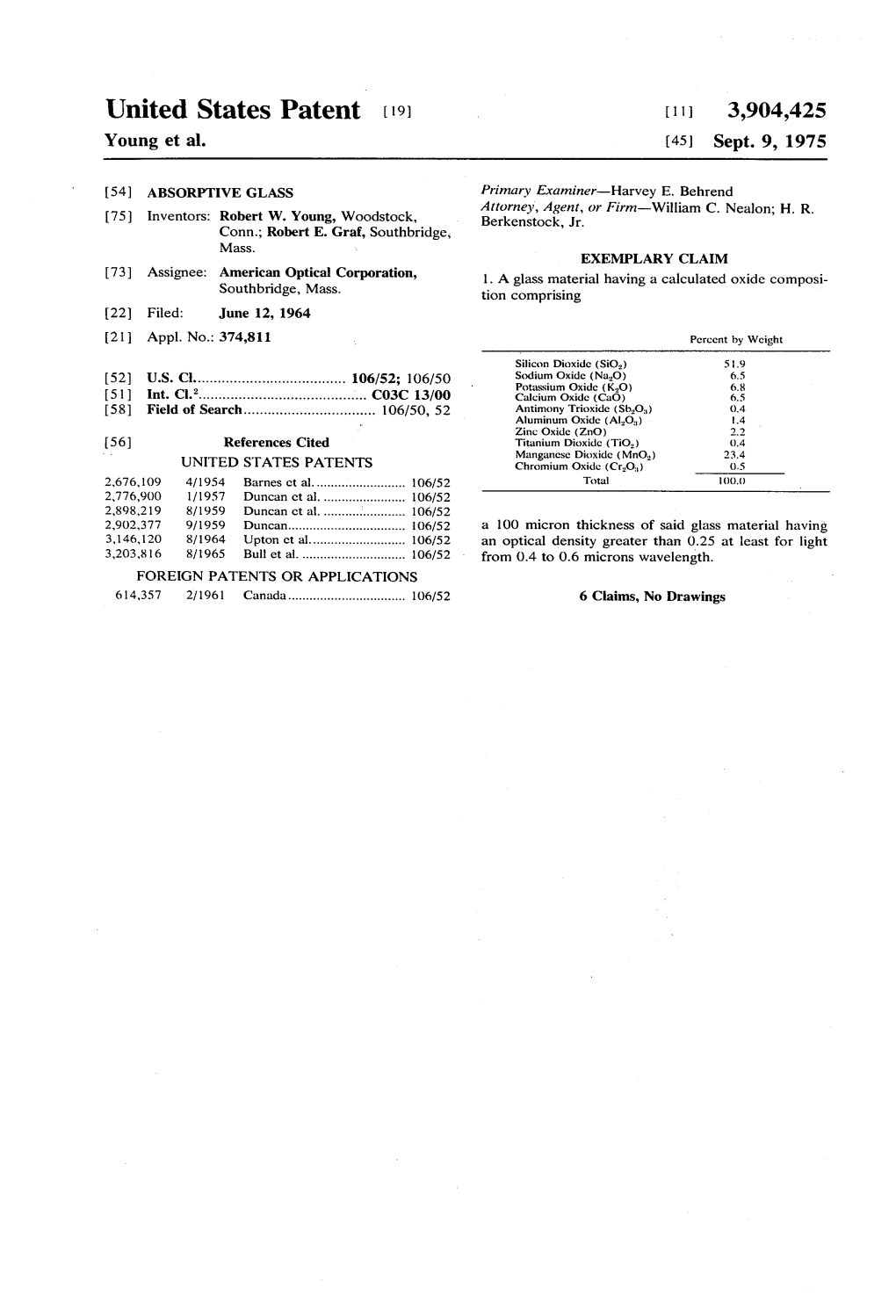 United States Patent 19 11 3,904.425 Young Et Al