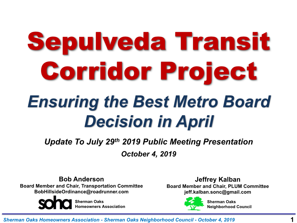 SOHA SONC Sepulveda Pass Presentation 2019 10 04 WS