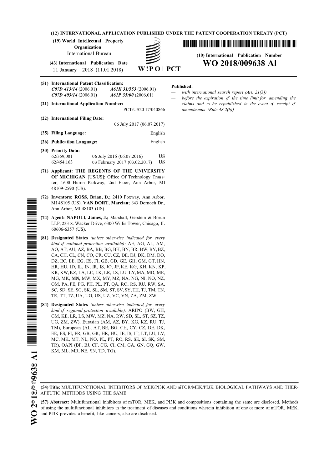 WO 2018/009638 Al 11 January 2018 (11.01.2018) W !P O PCT