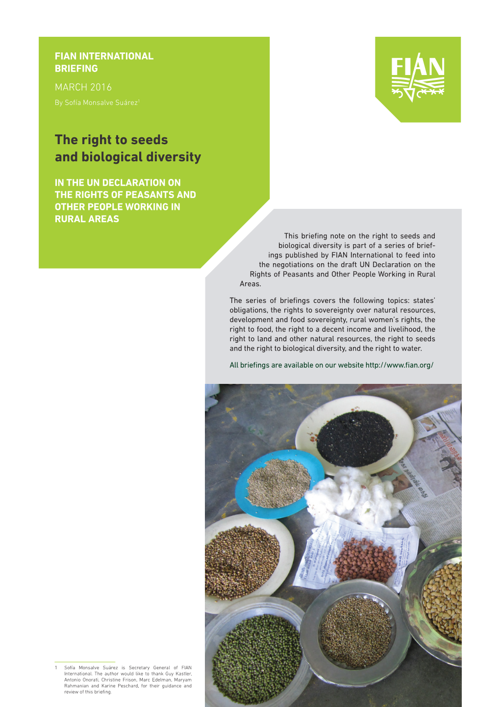 The Right to Seeds and Biological Diversity