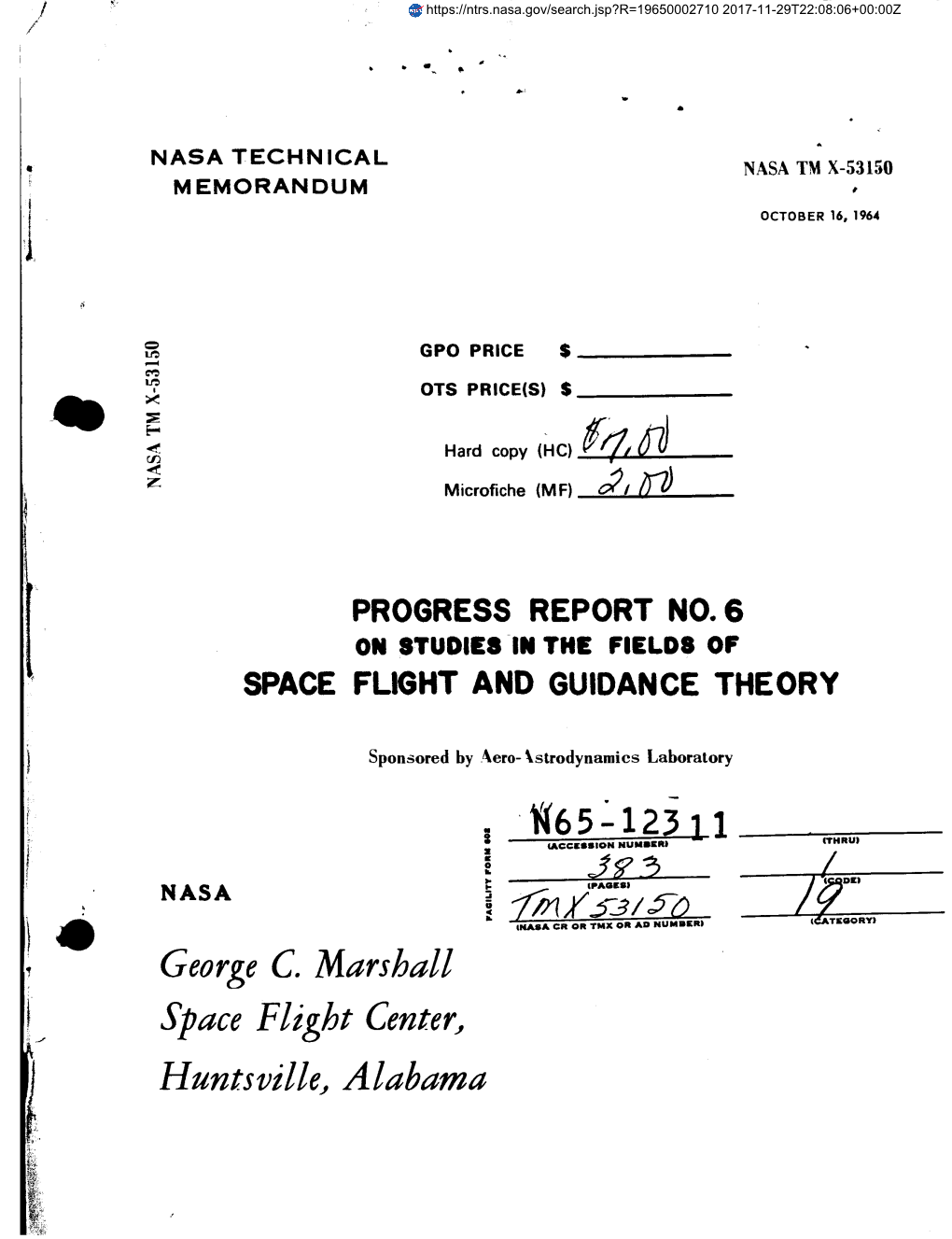 George C. Marshall Space Flight Center, Huntsville, Alabama NASA-GEORGE C