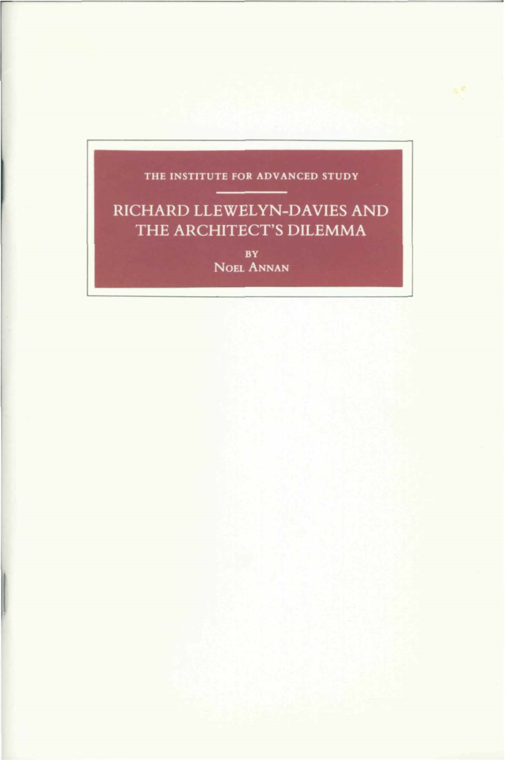 Richard Llewelyn-Davies and the Architect's Dilemma.