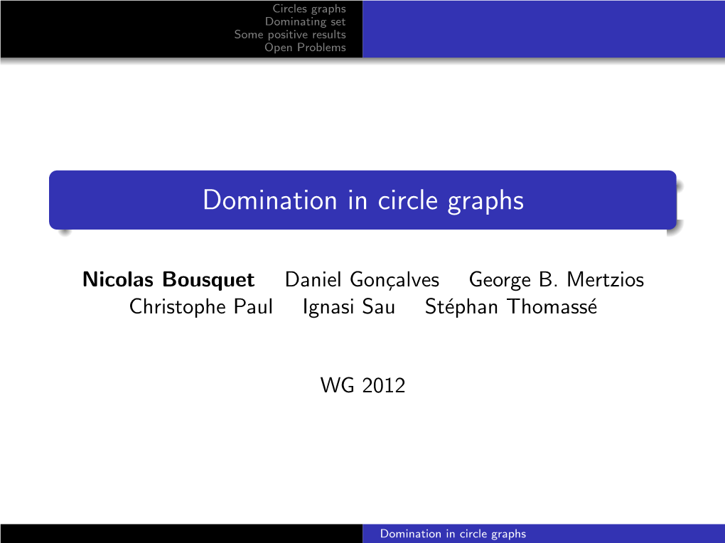Domination in Circle Graphs
