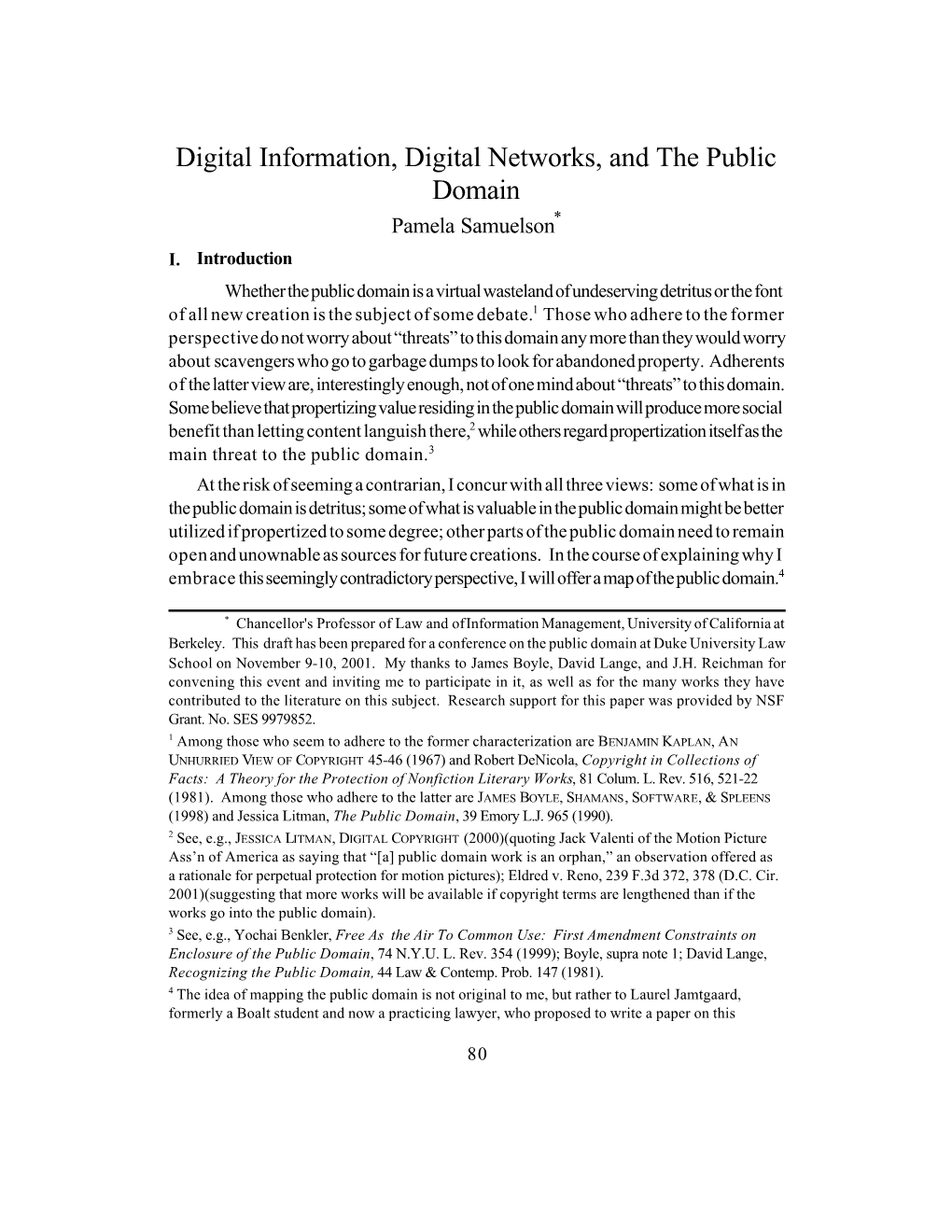 Focus Papers: Duke Conference on the Public Domain