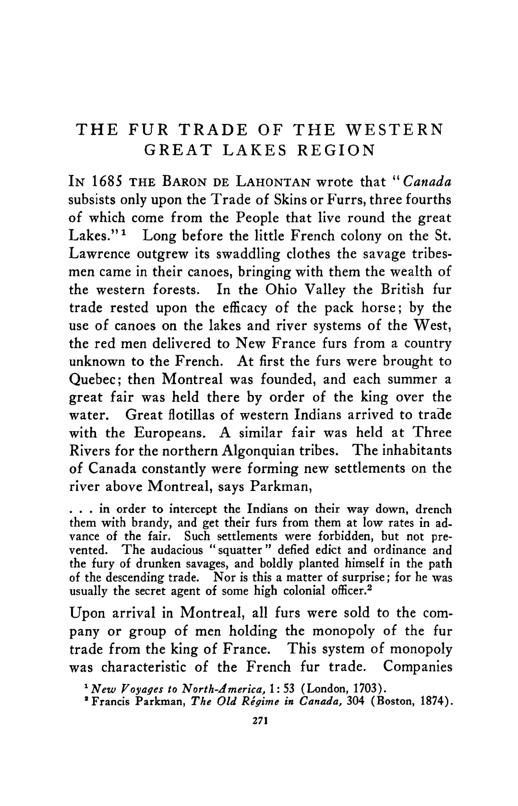 The Fur Trade of the Western Great Lakes Region