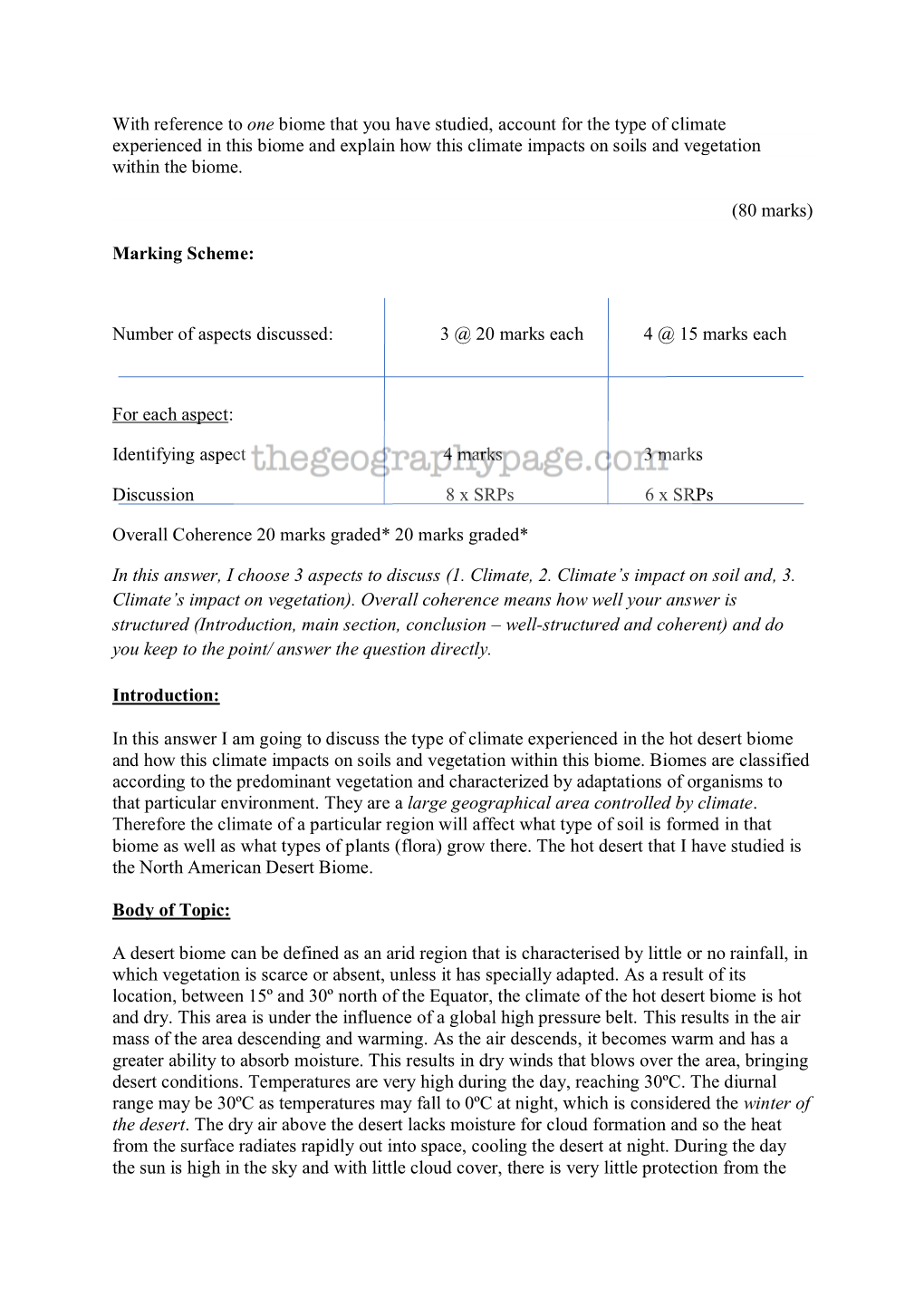 Biome (Desert)- Climate Affecting Soil And