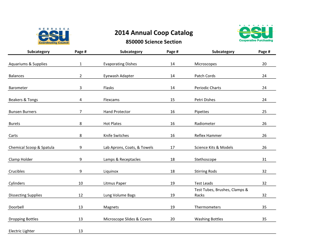 2014 Annual Coop Catalog 850000 Science Section