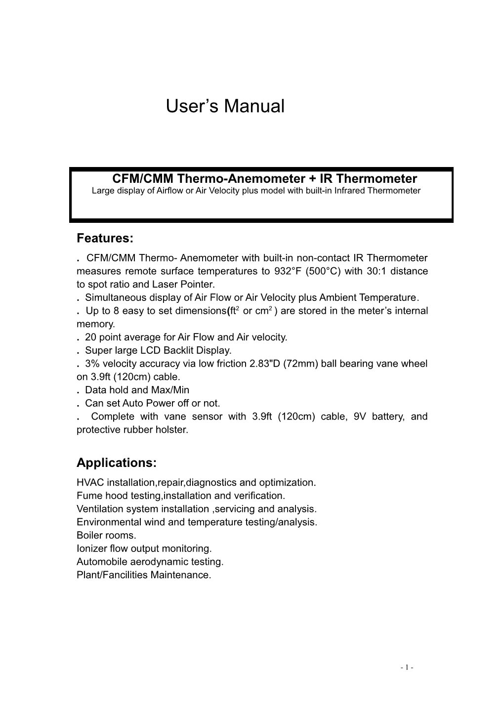 User S Manual for DT-619